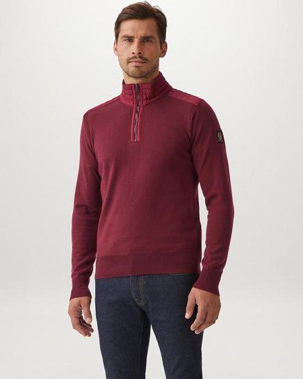 Pull Belstaff Homme Kilmington Rouge Laine Soldes VT5620813